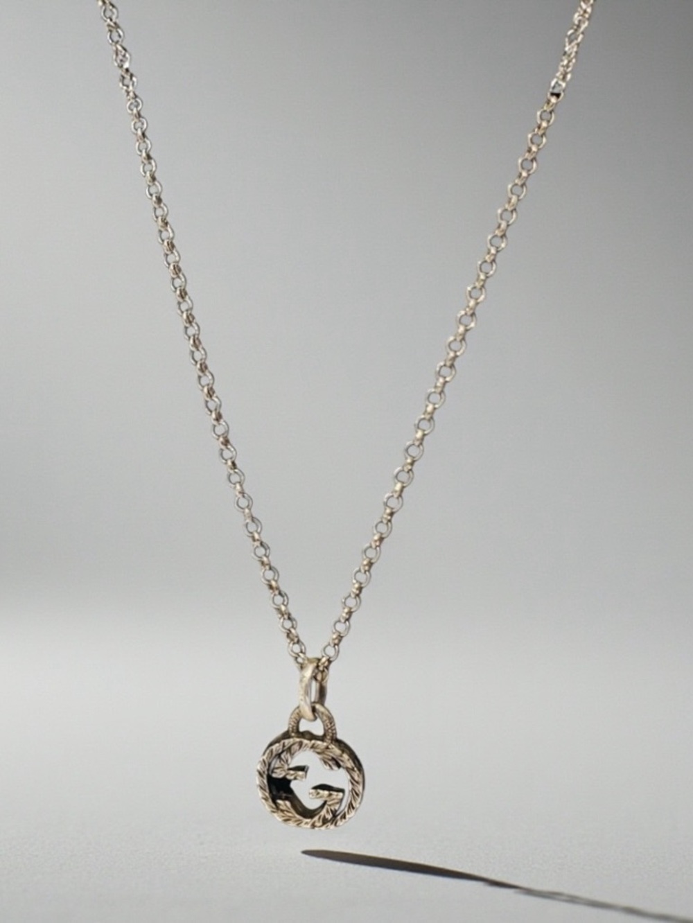 Gucci Interlocking G Arabesque 925 Silver Necklace - Picture 3 of 8